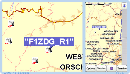 Carte de relais radio VHF UHF sur GPS