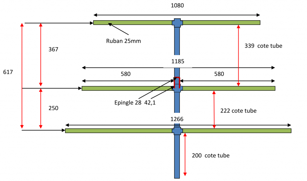 Plan Antenne yagi portable 121 MHz