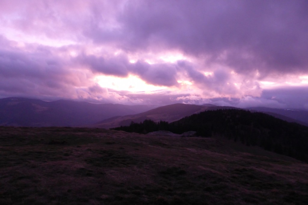 Paysage depuis le sommet du Peti Ballon, couché de soleil le 11 décembre 2015